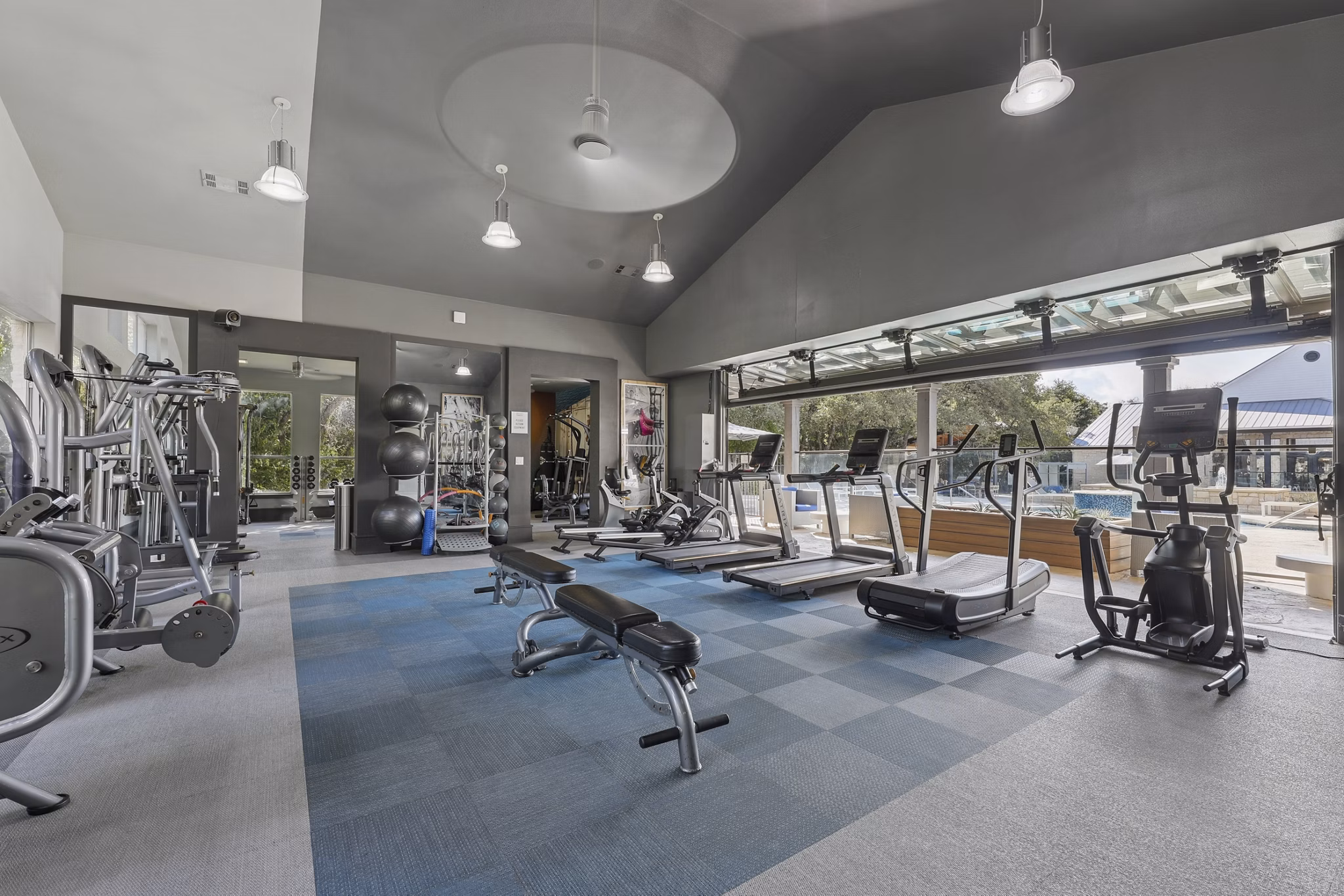 fitness center at The Preserve at Travis Creek Apartments 