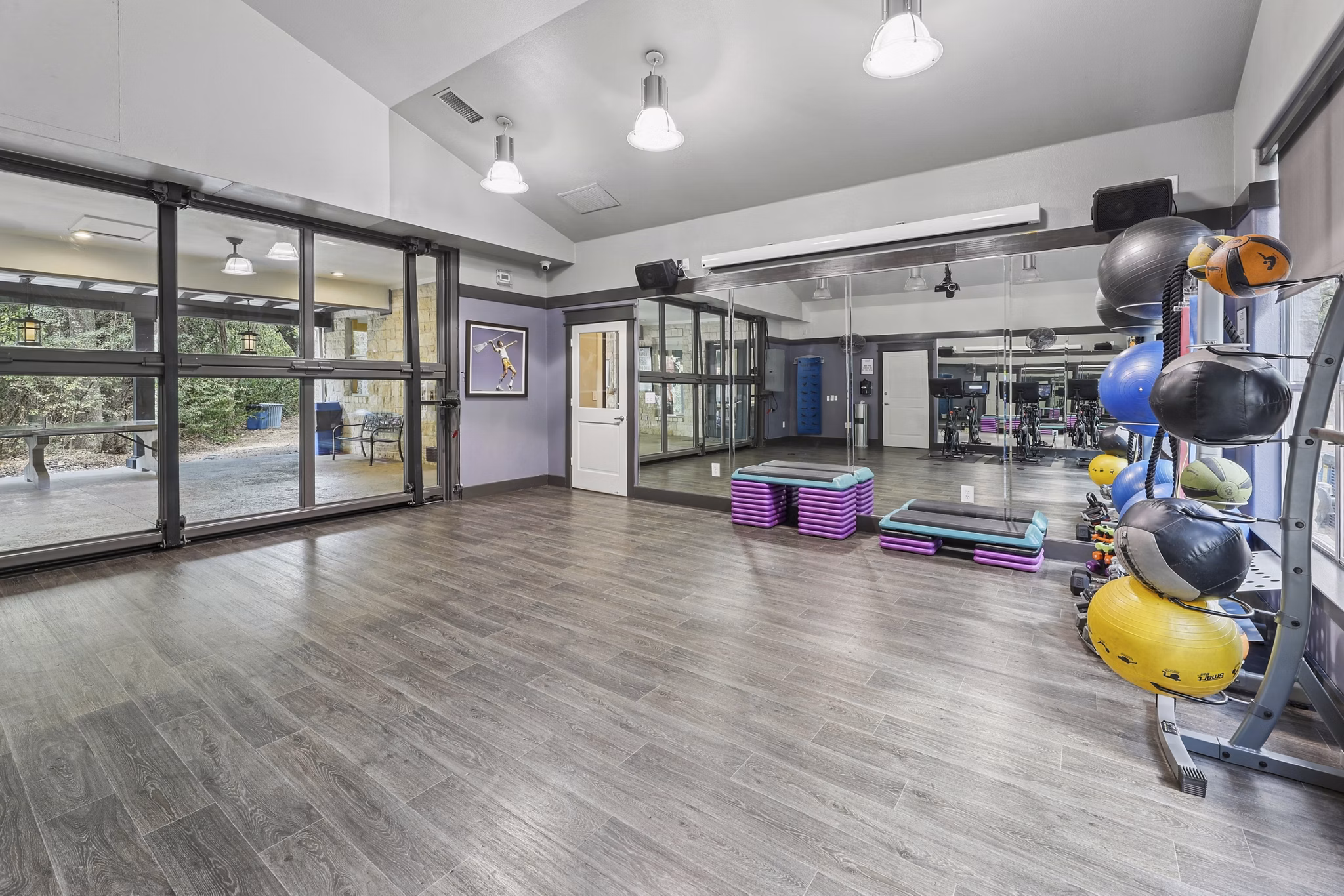 fitness center at The Preserve at Travis Creek Apartments 
