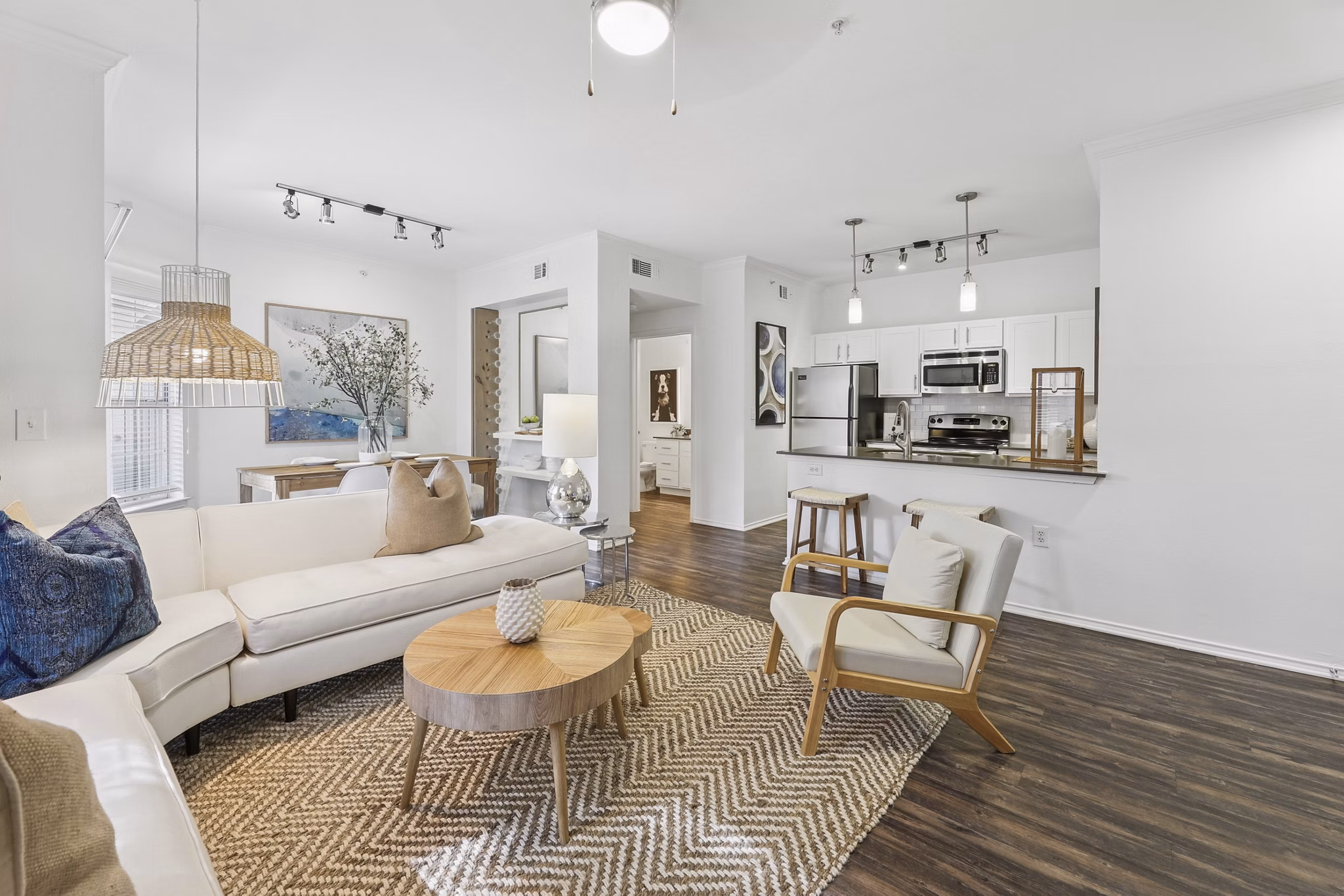 living room at The Preserve at Travis Creek Apartments 