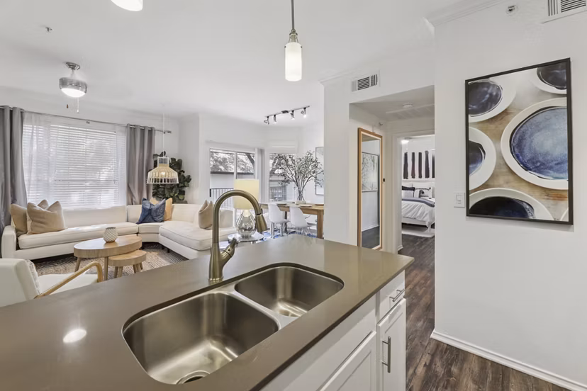 living room at The Preserve at Travis Creek Apartments 