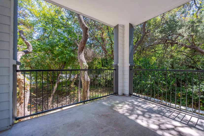 patio at The Preserve at Travis Creek Apartments 