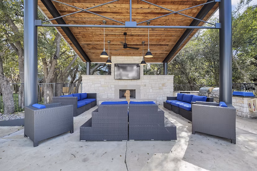 patio at The Preserve at Travis Creek Apartments 