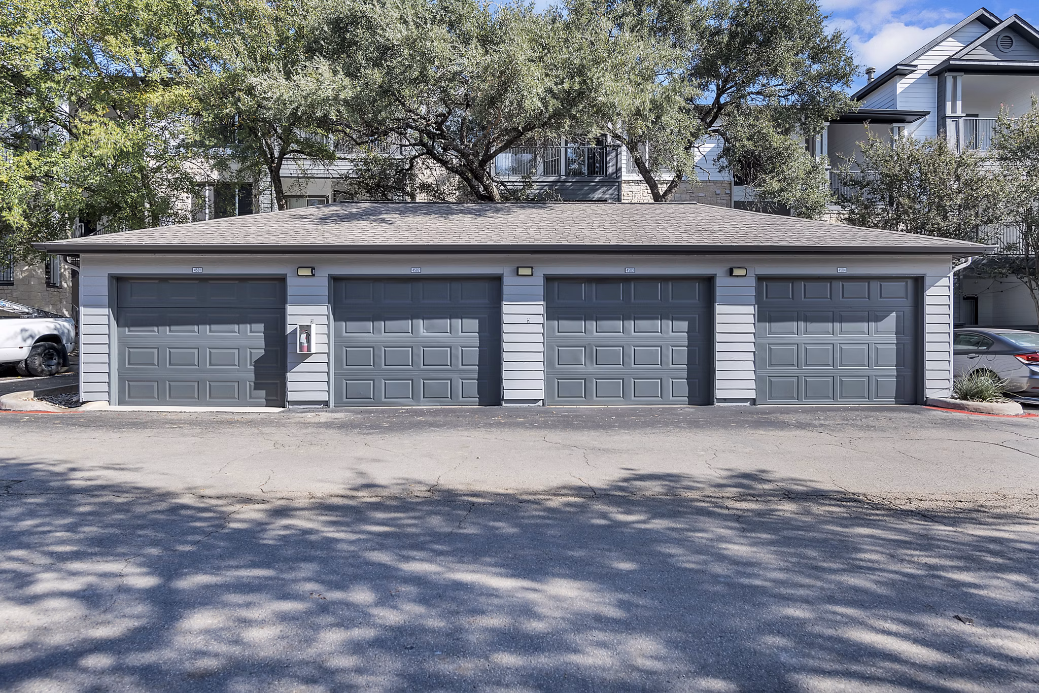 Convenient car care station at The Preserve at Travis Creek Apartments for resident vehicle maintenance and care