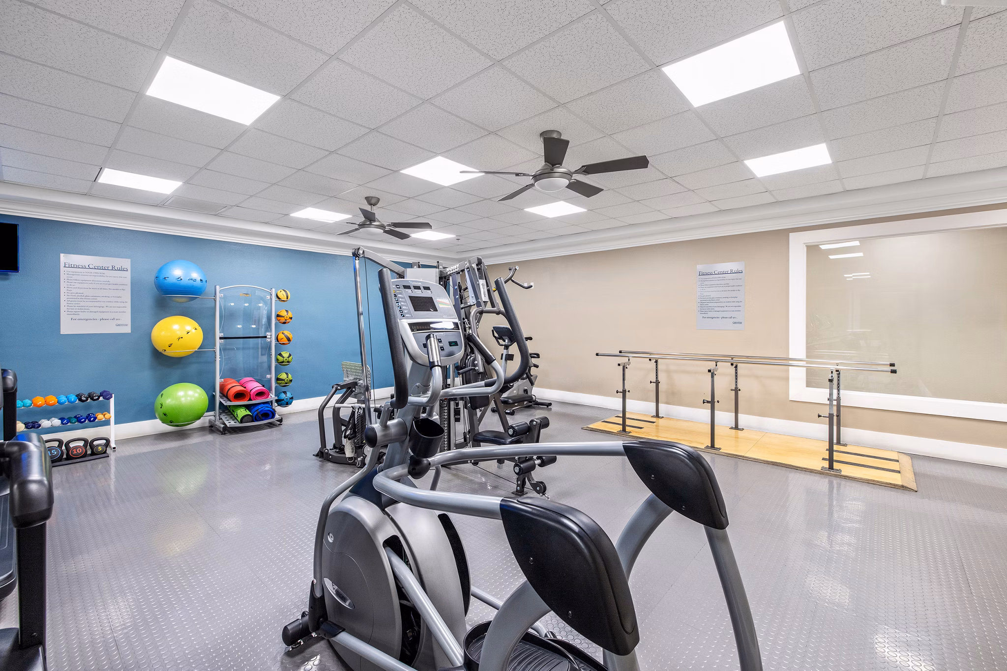 fitness center at Destinations Alexander Apartments 