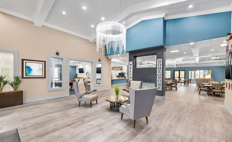 Clubhouse with modern amenities at Destinations Pebble Apartments offering luxury features for residents