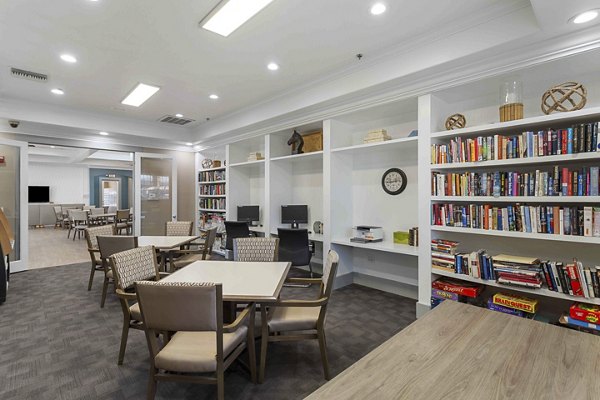 Modern clubhouse featuring stylish furnishings at Destinations Pebble Apartments