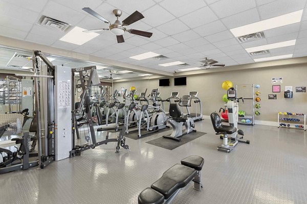 State-of-the-art fitness center with modern equipment at Destinations Pebble Apartments