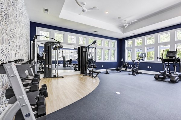 Fitness center with modern equipment at Avana Lake Norman Apartments