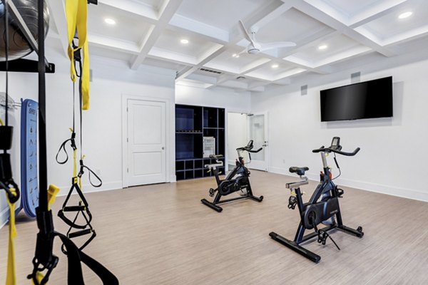 yoga/spin studio at Avana Lake Norman Apartments