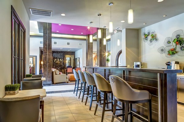 Elegant clubhouse with stylish seating and modern design at Estates at Memorial Heights Apartments