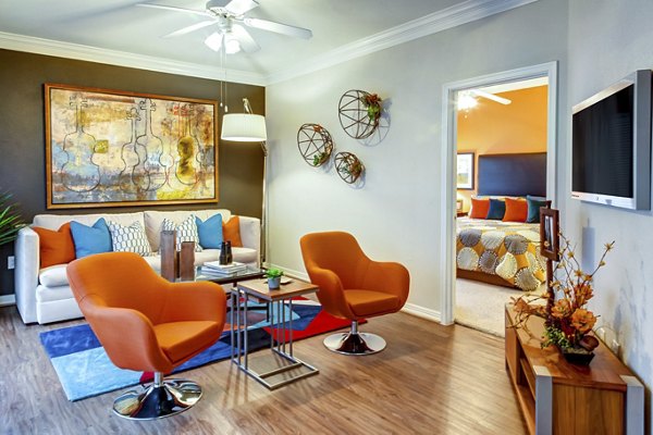 living room at Estates at Memorial Heights Apartments