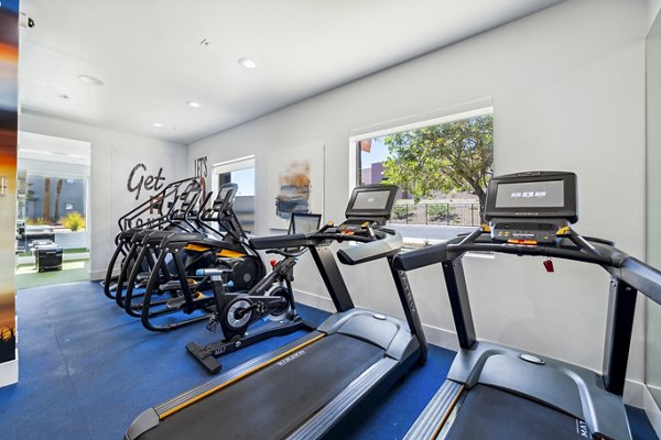 Modern fitness center with state-of-the-art equipment at Colton Apartments, a Greystar luxury property