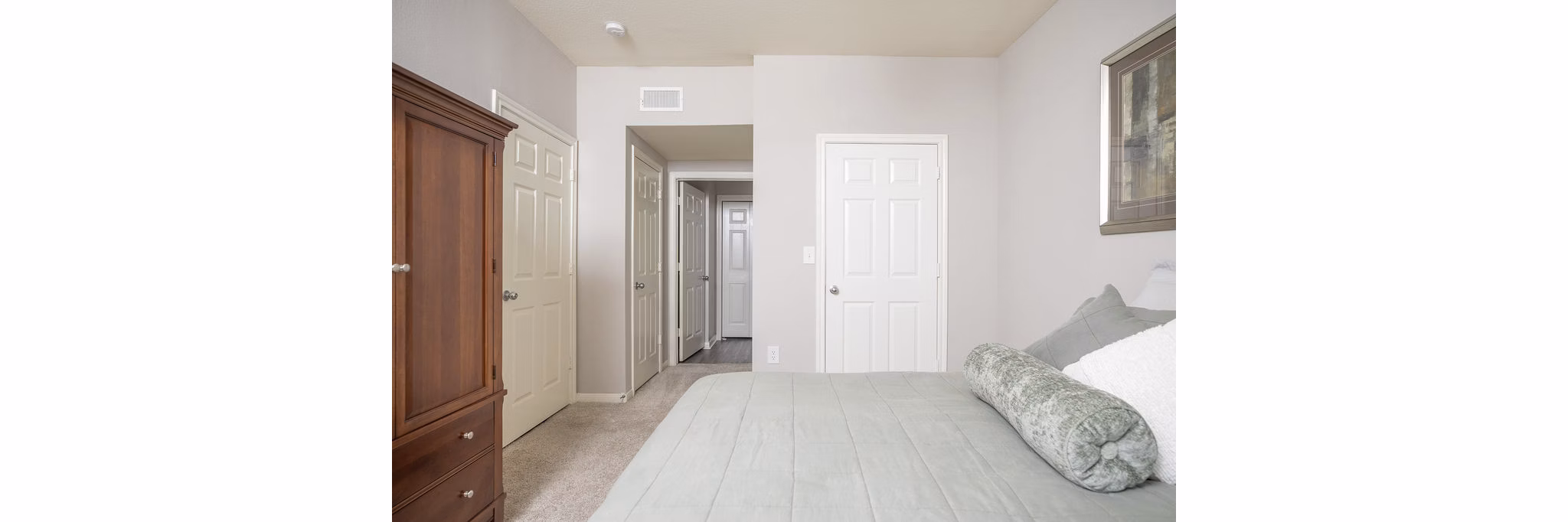 Bedroom at Plaza at River Oaks Apartments