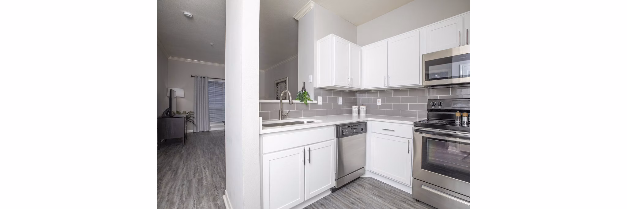 Kitchen at Plaza at River Oaks Apartments