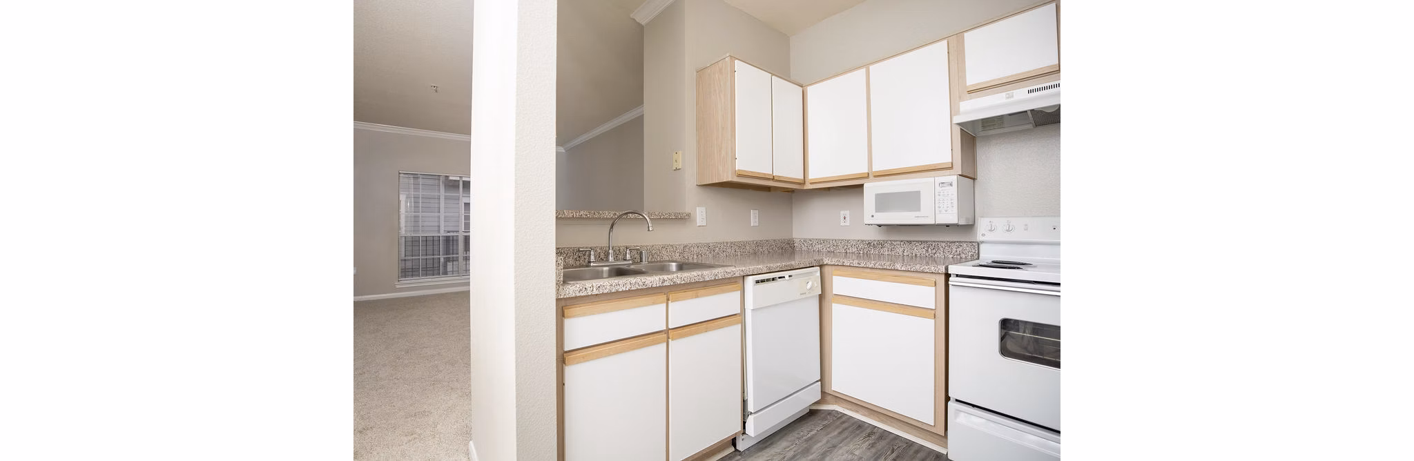 Kitchen at Plaza at River Oaks Apartments