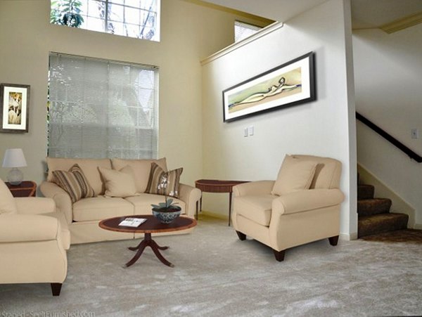 living room at Plaza at River Oaks Apartments