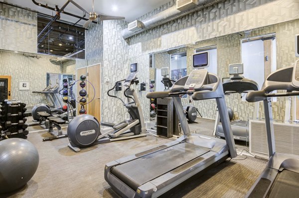 State-of-the-art fitness center featuring modern equipment at Mitchell Lofts luxury apartments