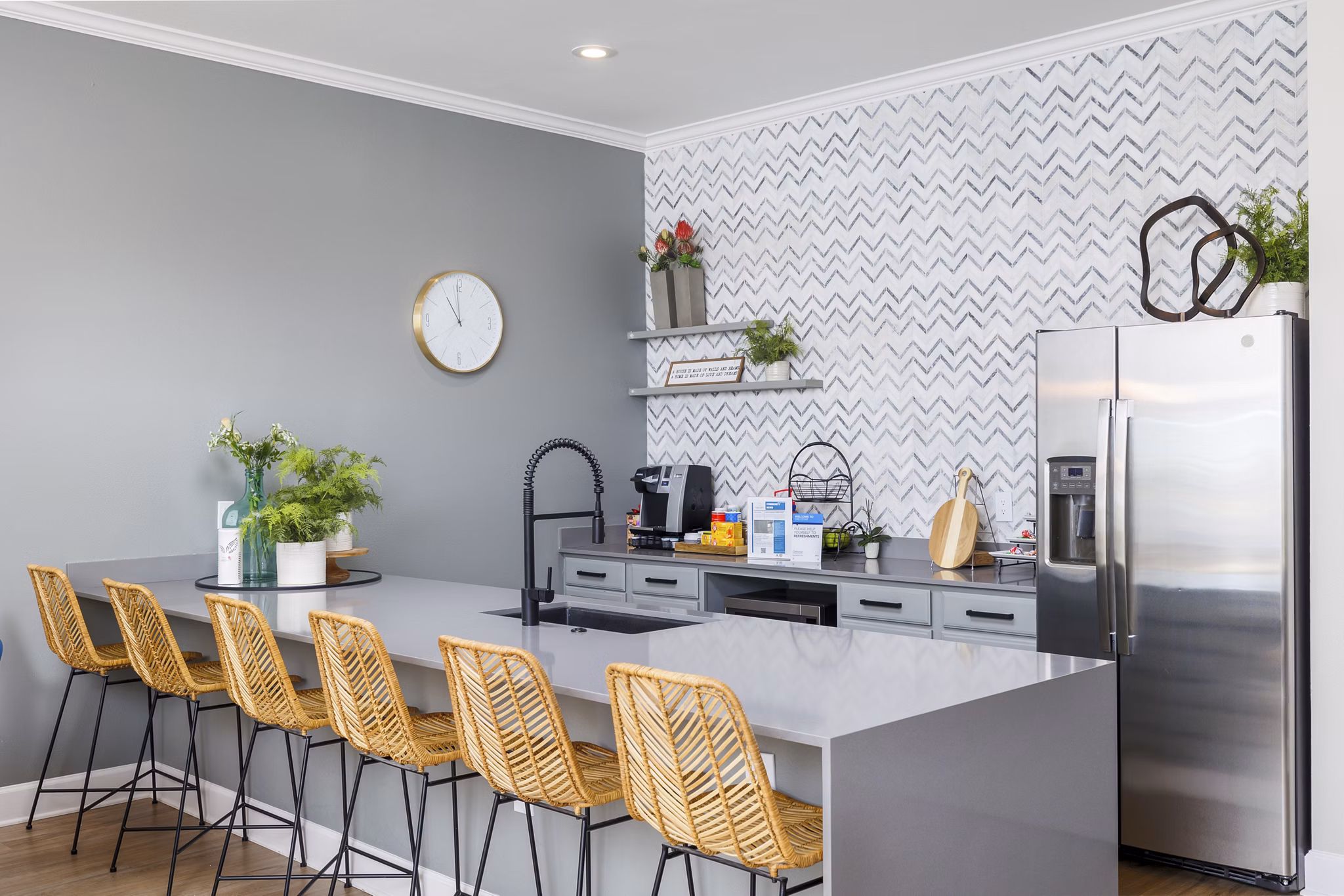 Clubhouse with cozy seating and modern decor at Clear Creek Meadows Apartments
