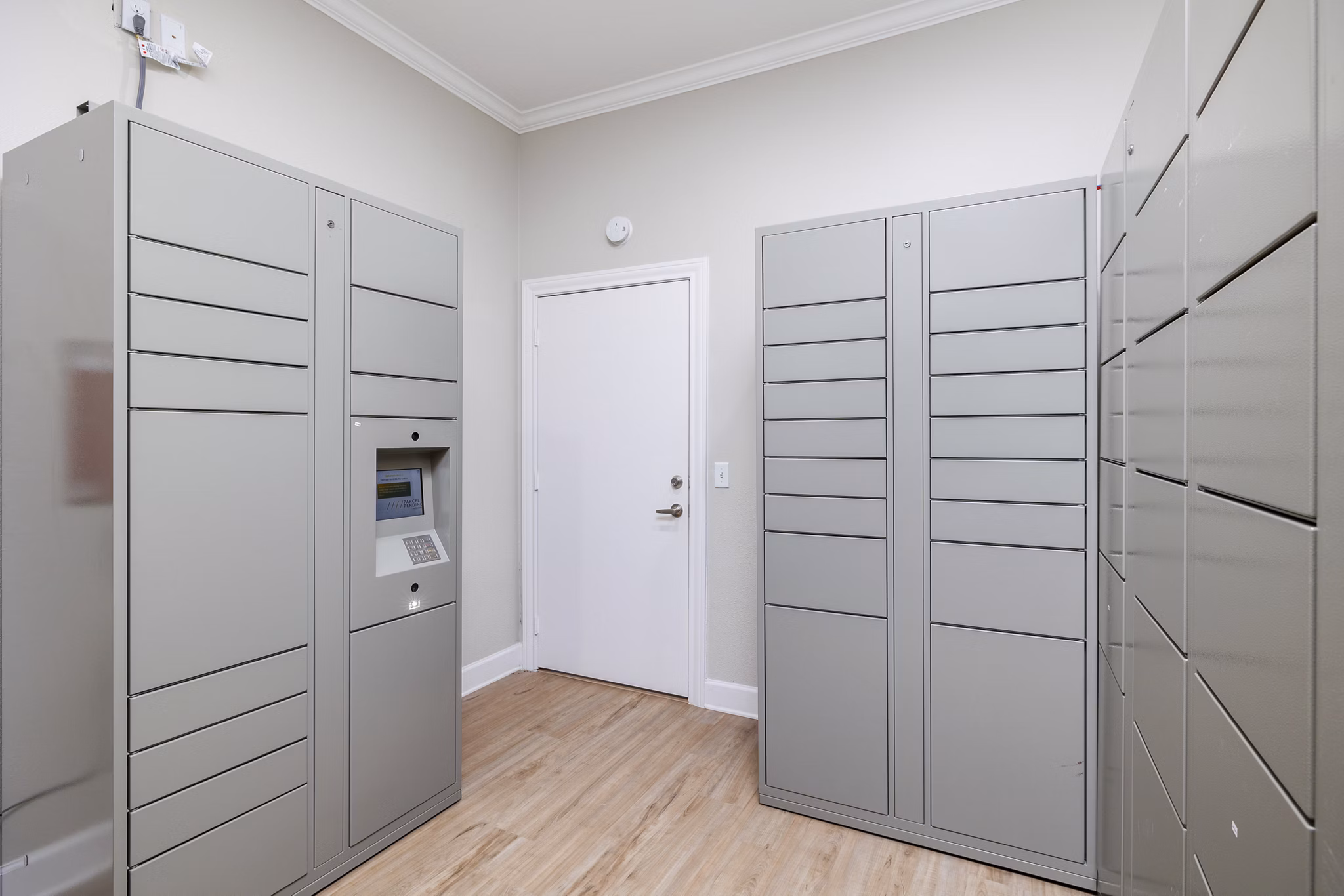 Parcel locker available at Clear Creek Meadows Apartments, a Greystar luxury community, for convenient package retrieval