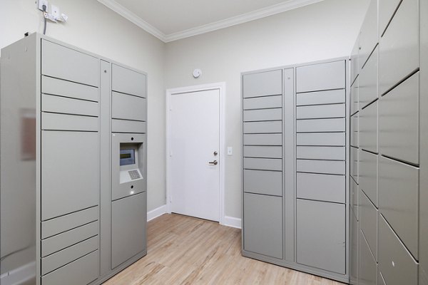 Parcel locker available at Clear Creek Meadows Apartments, a Greystar luxury community, for convenient package retrieval