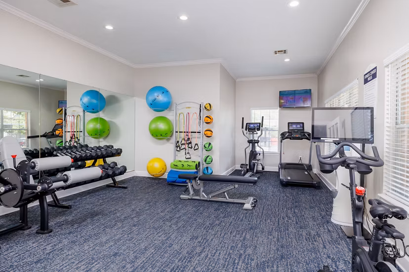 fitness center at Clear Creek Meadows Apartments