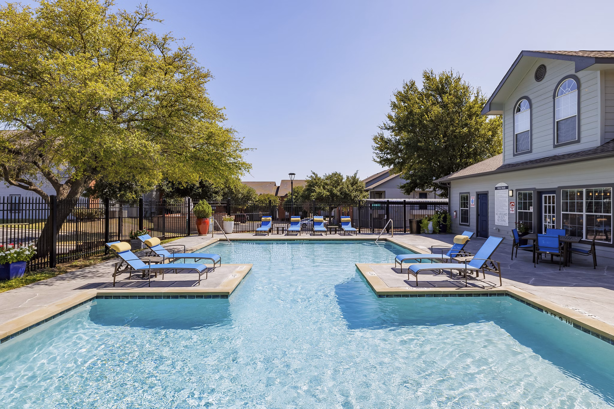 Luxurious poolside retreat at Clear Creek Meadows Apartments