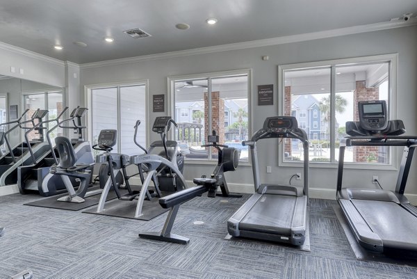 fitness center at South Bay Apartments 