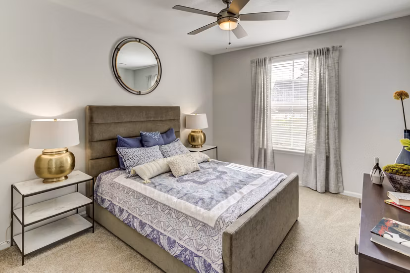 Cozy bedroom with modern decor at Avana Sugar Land Apartments