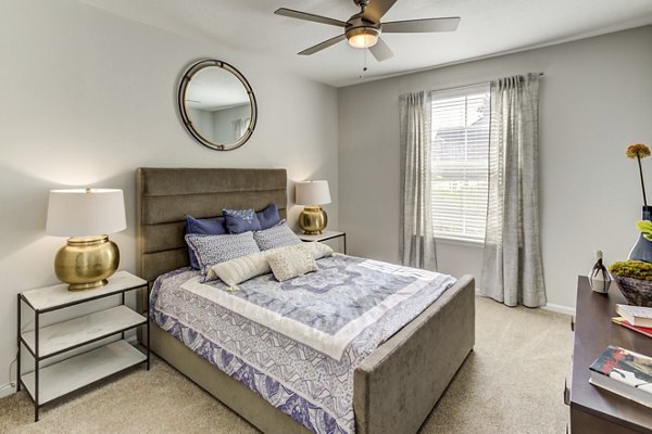 Cozy bedroom with modern decor at Avana Sugar Land Apartments