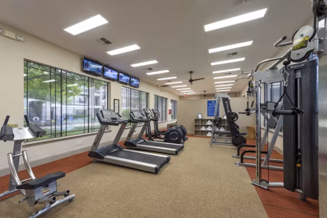 State-of-the-art fitness center with modern equipment at West End Apartments for a healthy lifestyle
