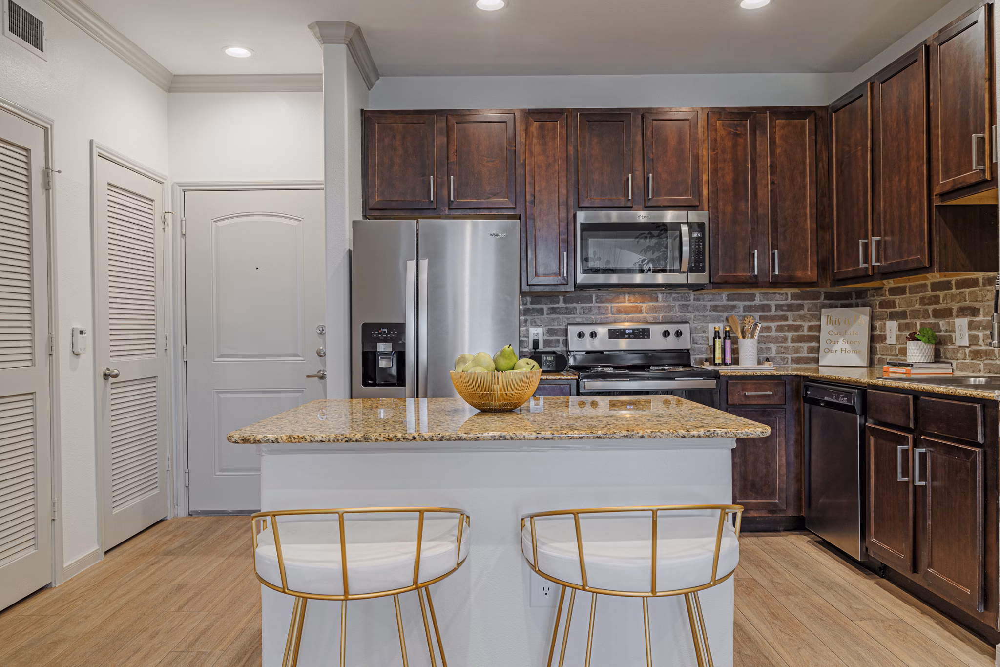 kitchen at Auxo at Memorial Apartments