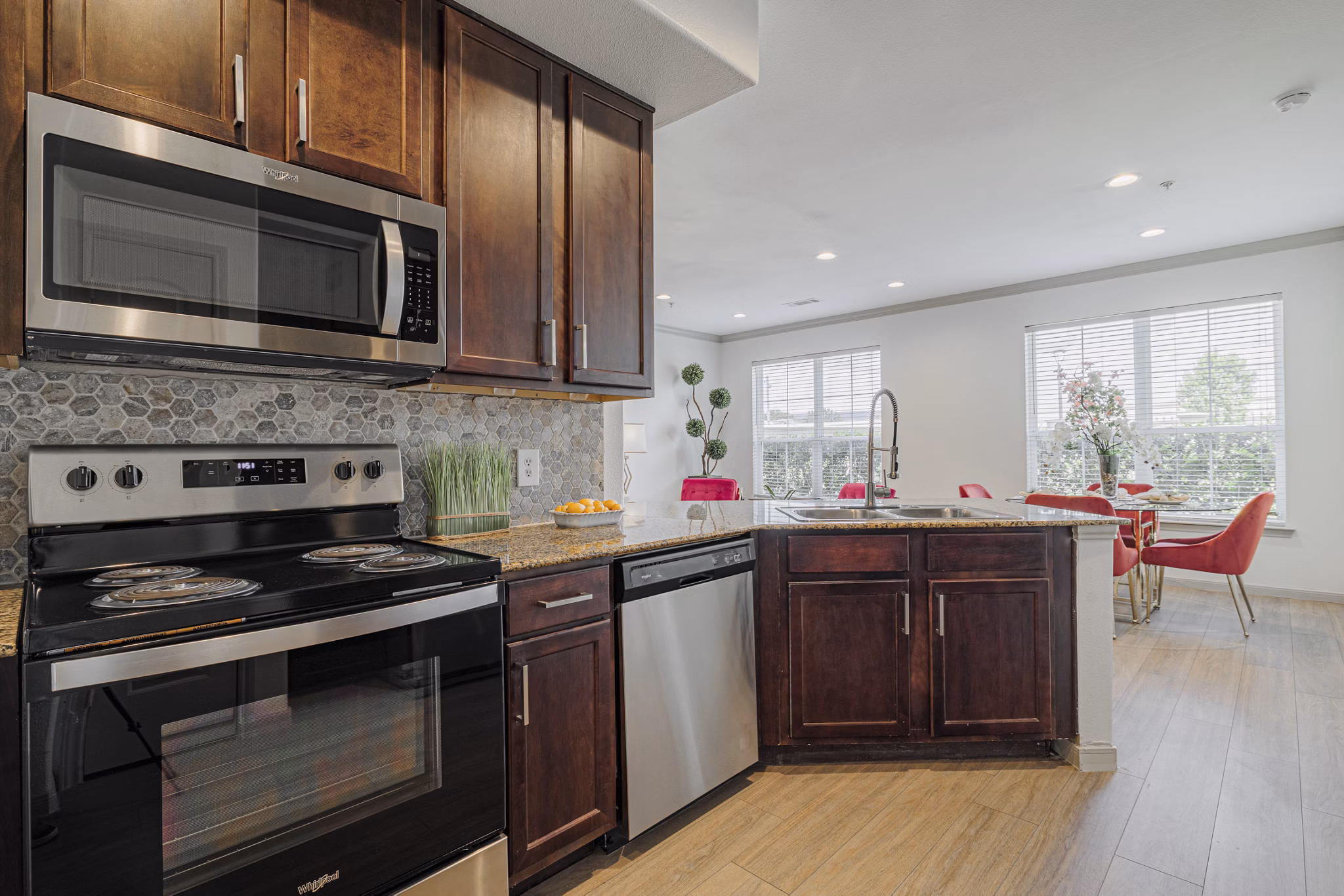 kitchen at Auxo at Memorial Apartments