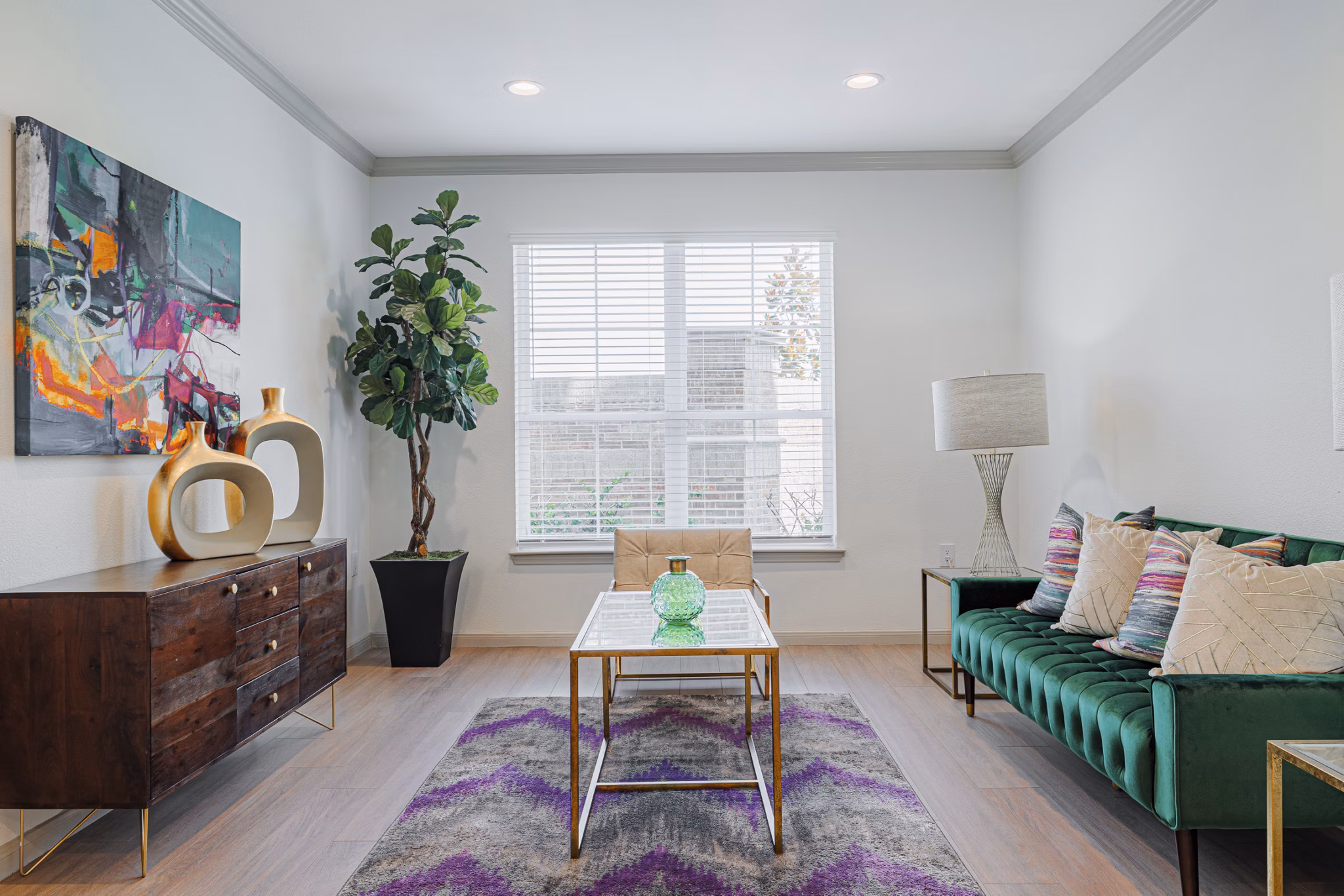 living room at Auxo at Memorial Apartments