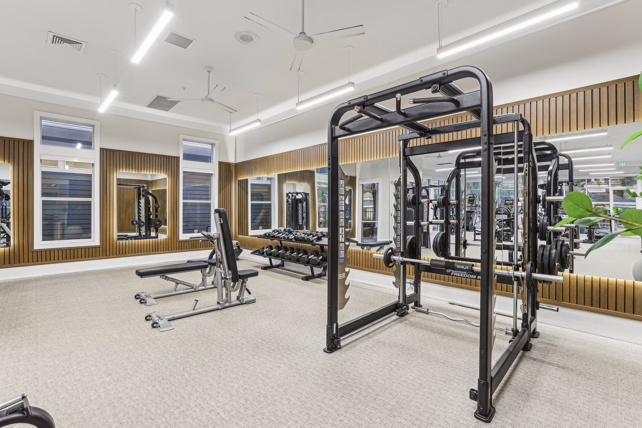 fitness center at Lantower Cypress Creek Apartments