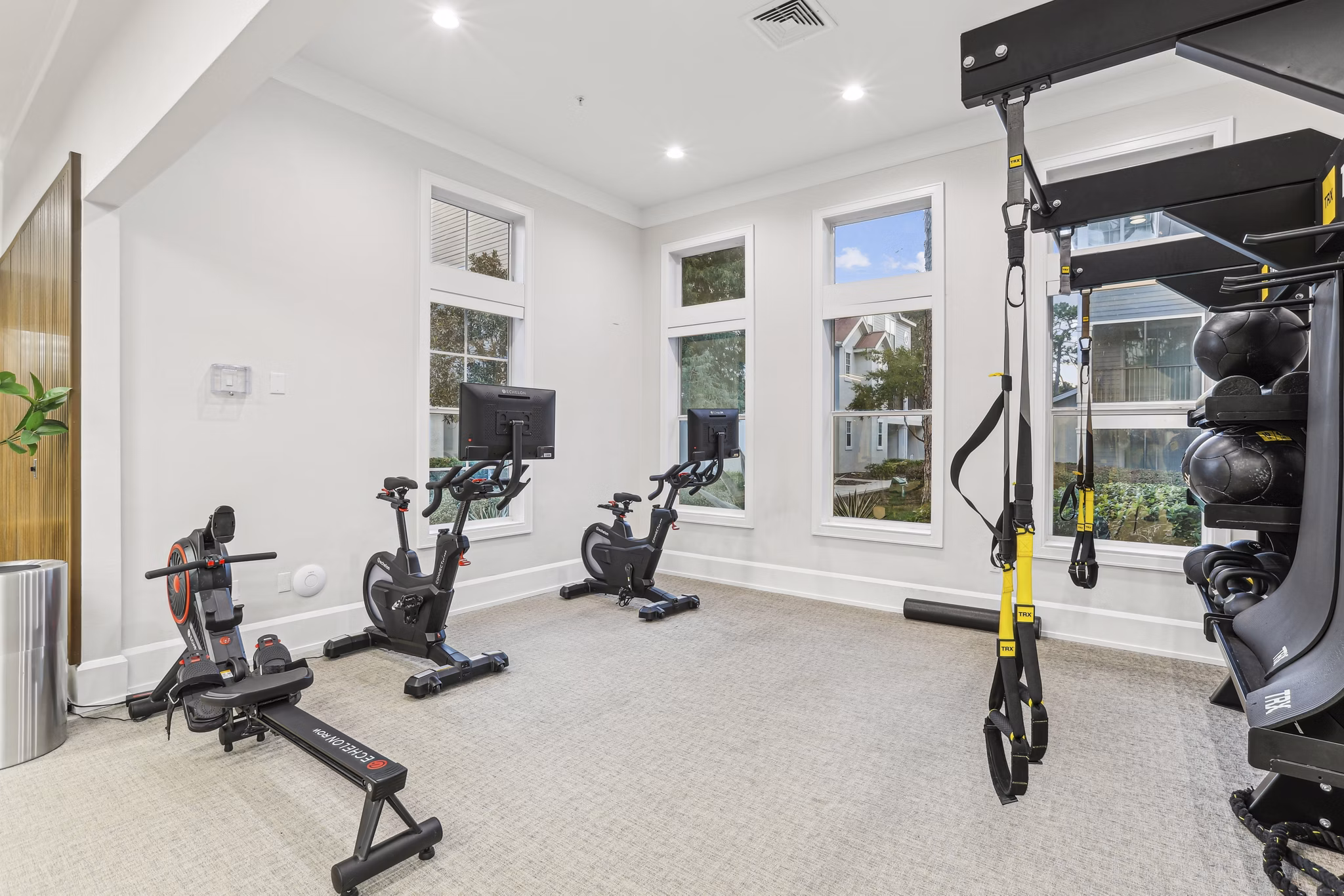 fitness center at Lantower Cypress Creek Apartments