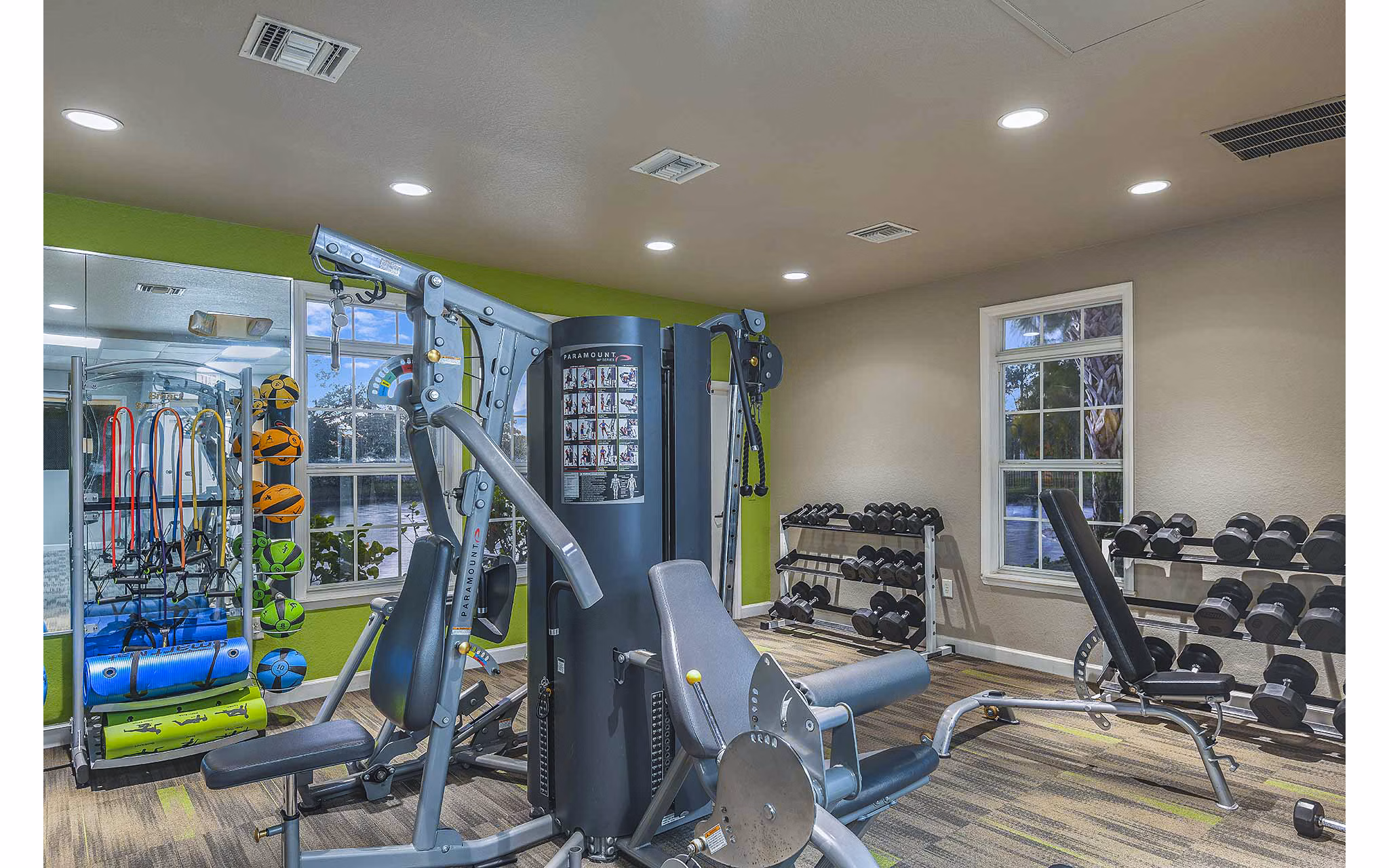 Fitness center with state-of-the-art equipment at Villas at Gateway Apartments