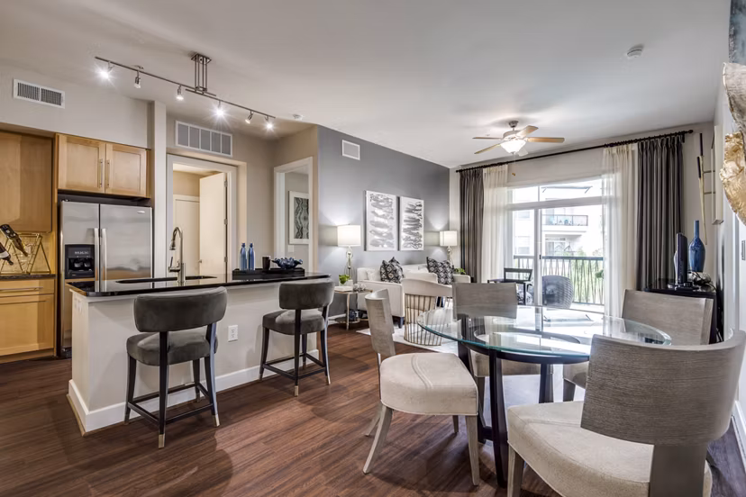 dining room at Domain at City Centre Apartments