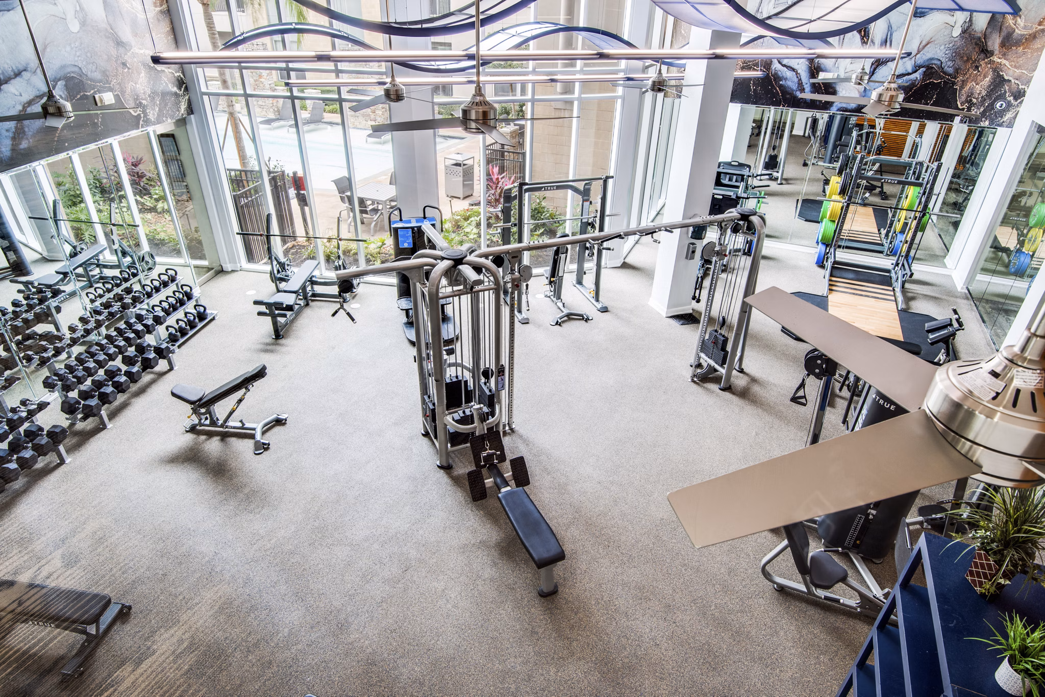 fitness center at Domain at City Centre Apartments