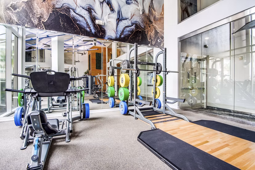 fitness center at Domain at City Centre Apartments