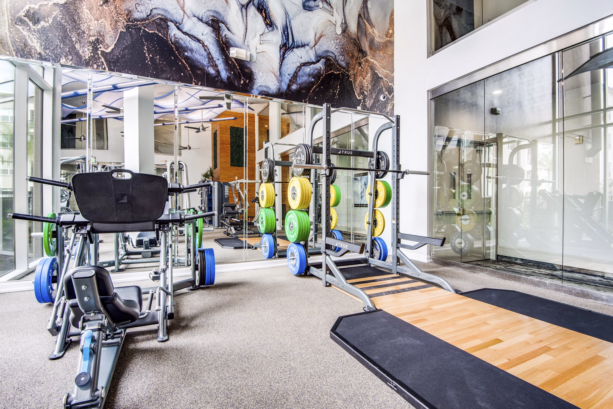 fitness center at Domain at City Centre Apartments
