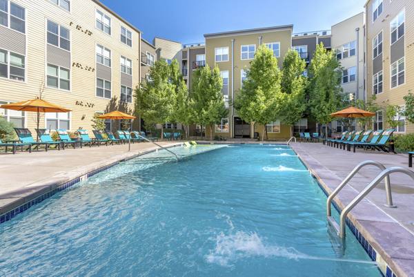 pool at 7166 at Belmar Apartments