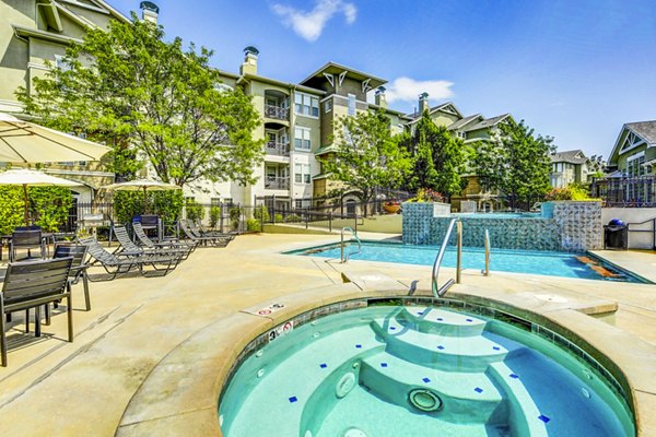 Relaxing hot tub area at Waterford Lone Tree Apartments offering tranquil leisure spaces and amenities for residents