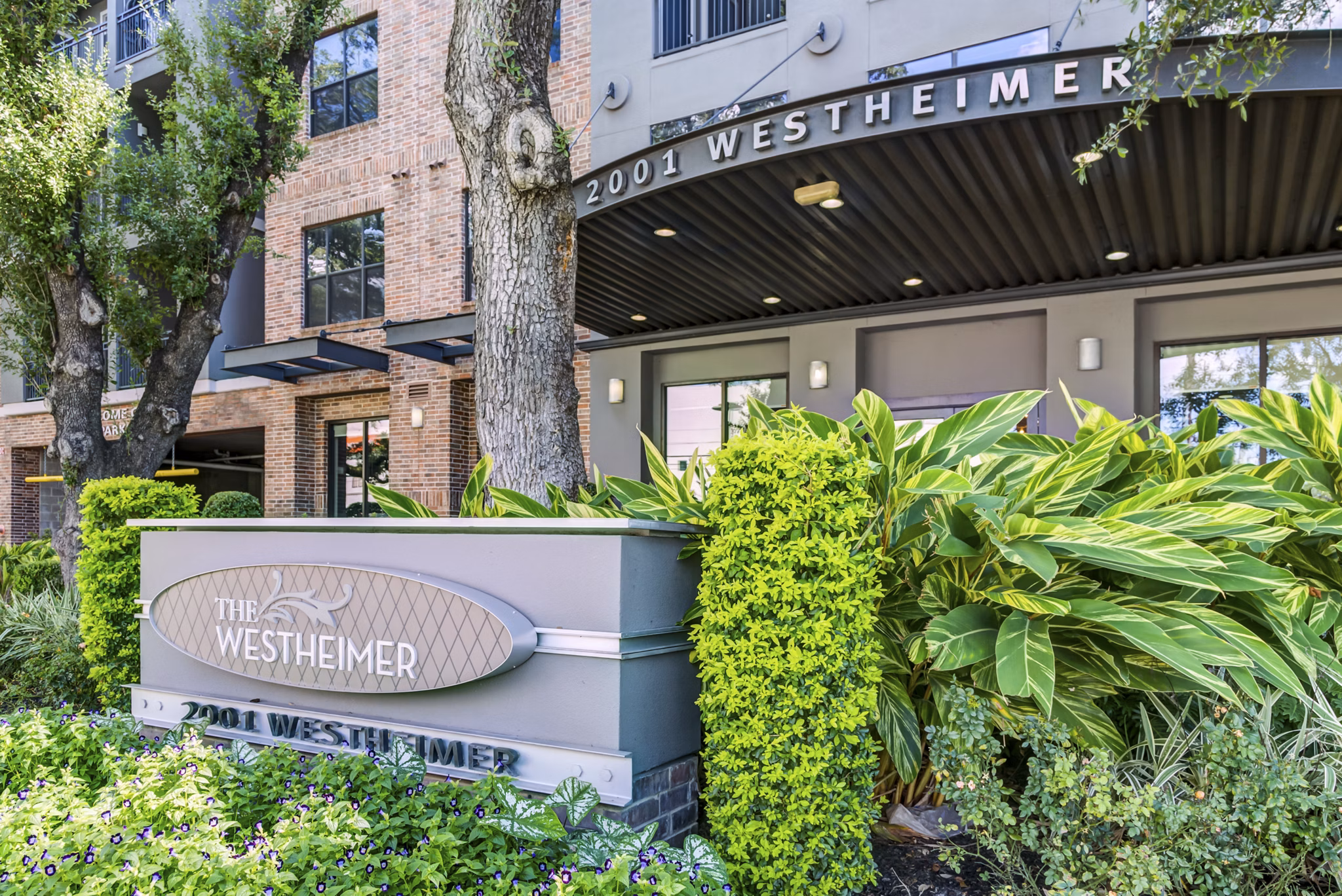 The Westheimer: Stylish signage at luxury apartments in Houston