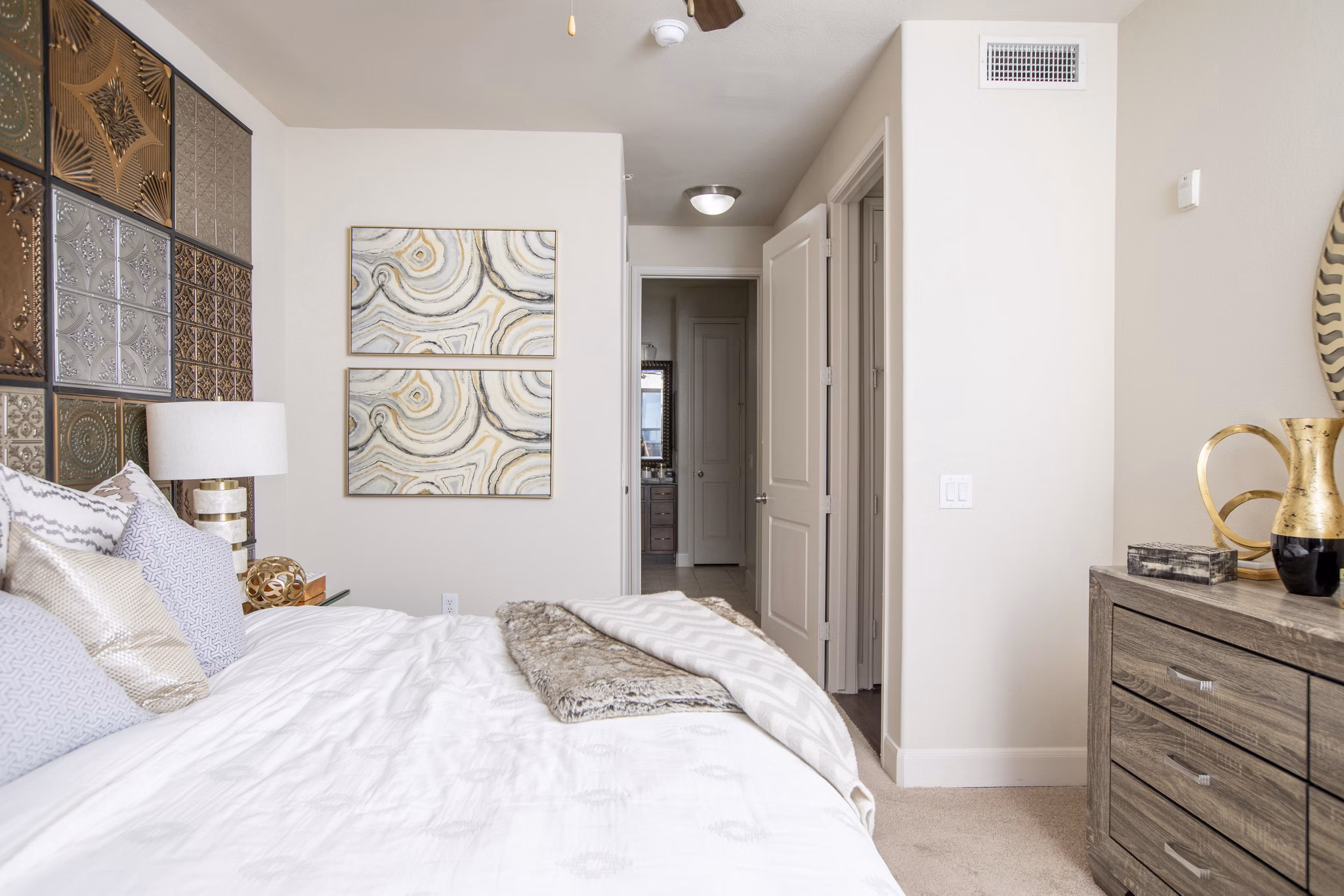 bedroom at The Westheimer Apartments