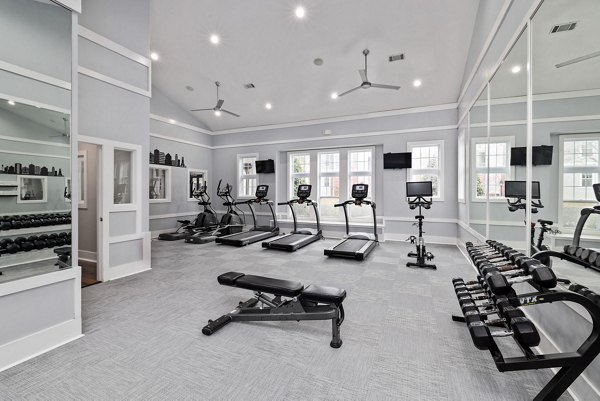 State-of-the-art fitness center with modern equipment at Garrett West Apartments