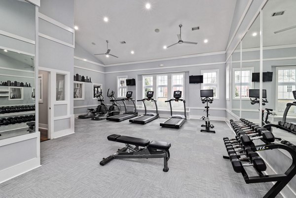 fitness center at Garrett West Apartments