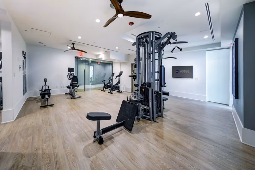 fitness center at Worthing Place Apartments