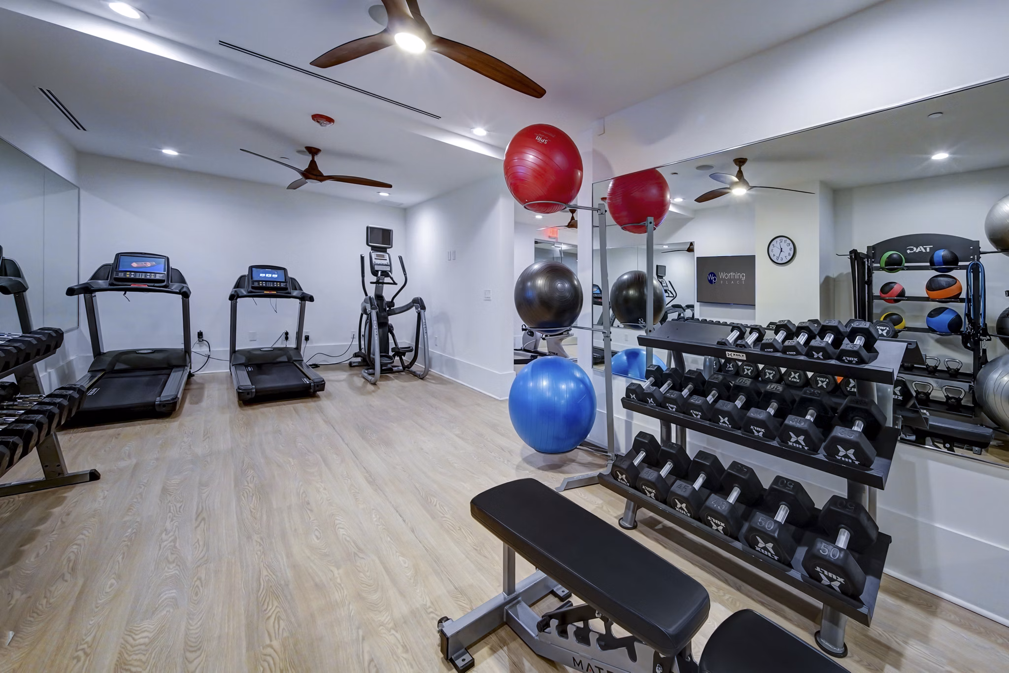 fitness center at Worthing Place Apartments 