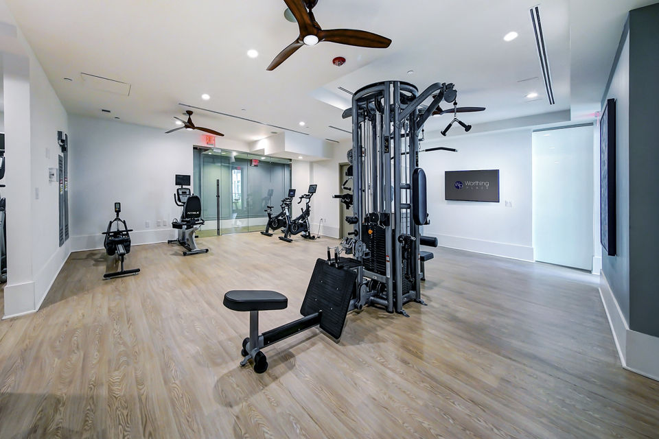 fitness center at Worthing Place Apartments