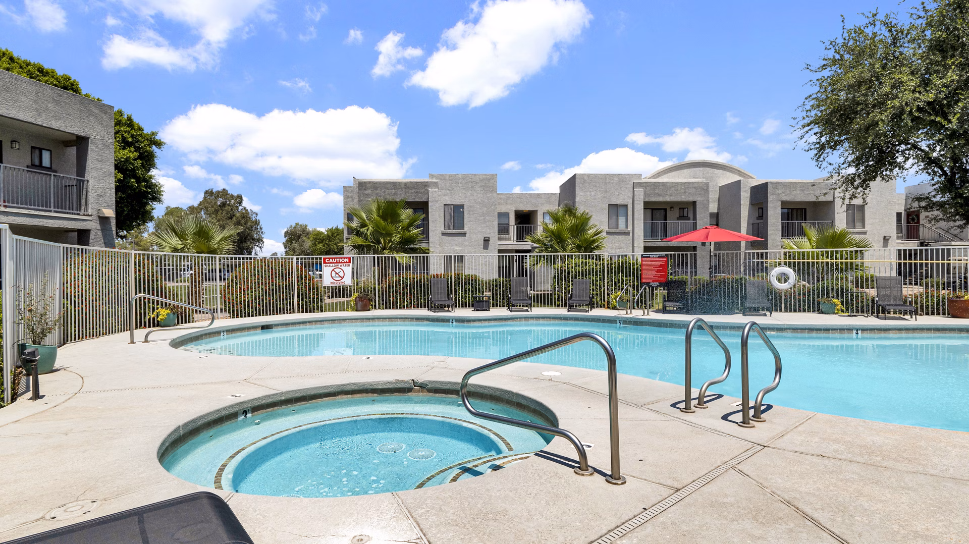 Pool and poolside area at Esteban Park.